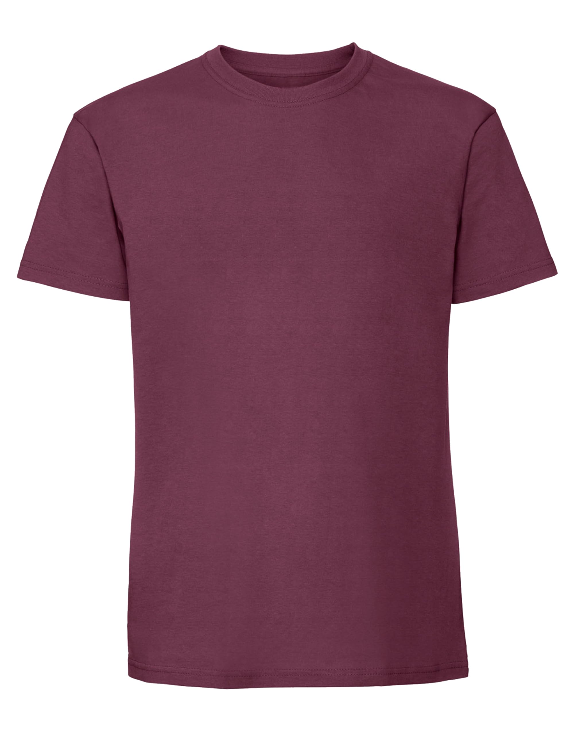 Coozo Men's Burgundy Classic Blank Ringspun Premium Crew Neck Short Sleeve T-Shirt - L