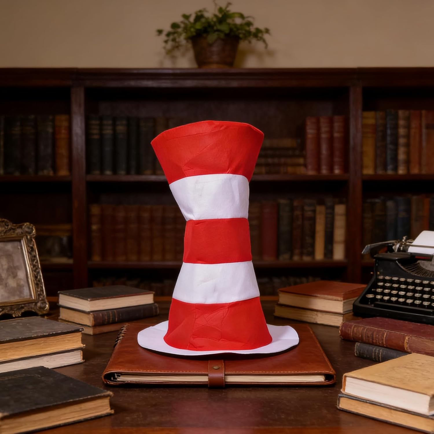 Red and White Striped Stovepipe Top Hat Costume Accessories for Christmas Themed Party Women Dress Up Adults - Image 2