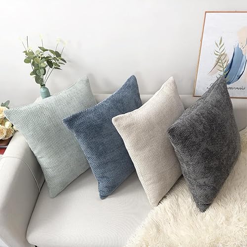 Miniatura 7 de Booque Valley Fundas de almohada decorativas, fundas de cojín de felpilla gruesa de textura moderna para cama y sofá, hechas a mano, fundas de