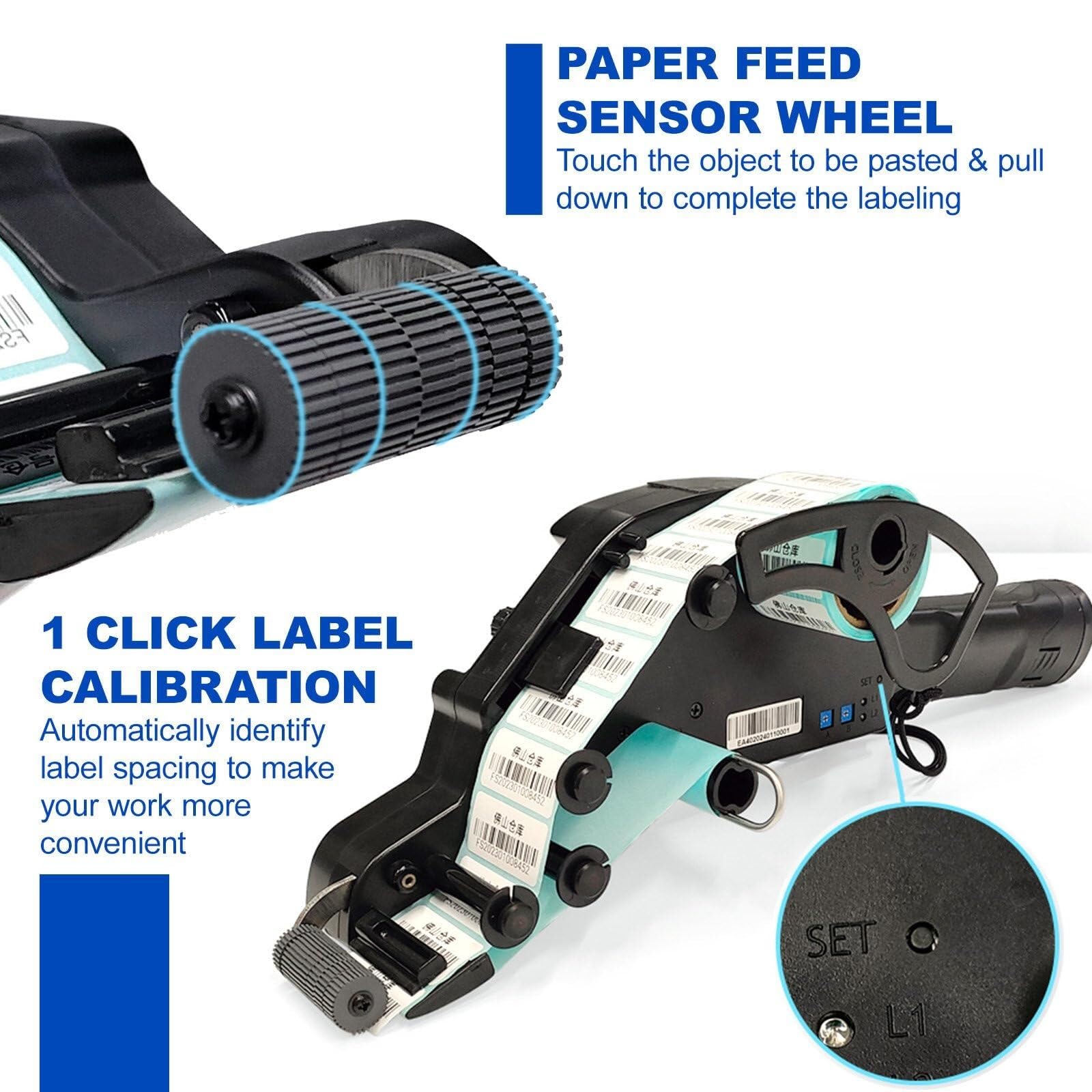 Distributore di Etichette Elettrico Portatile - Separatore Automatico per spellafili, Supporta Etichette di Varie Forme, per Etichette autoadesive, con 2 batterie, 4 cm