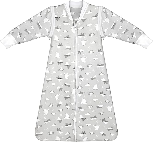 Lictin Baby Sleeping Bag 2.5TOG-Baby Wearable Blanket Winter with Removable Sleeves, Sleeping Sack for Baby 18-36 Months(83-99cm)Polar Bear Pattern