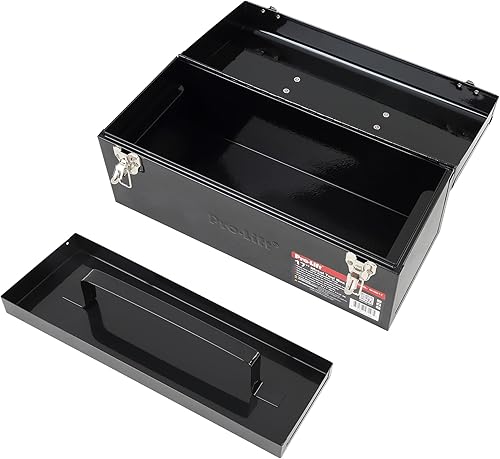 Miniatura 5 de Pro-Lift Caja de herramientas de acero  Caja de herramientas de metal de 17 pulgadas portátil con asa  Cierre de pestillo de metal resistente y