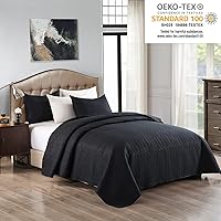 Vista 2 de JML - Juego de colcha reversible de microfibra suave y ligera, repujado, color sólido, para todas las estaciones