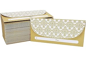 Juvale 100 Pack Gold Money Envelopes for Preserving Precious Memories