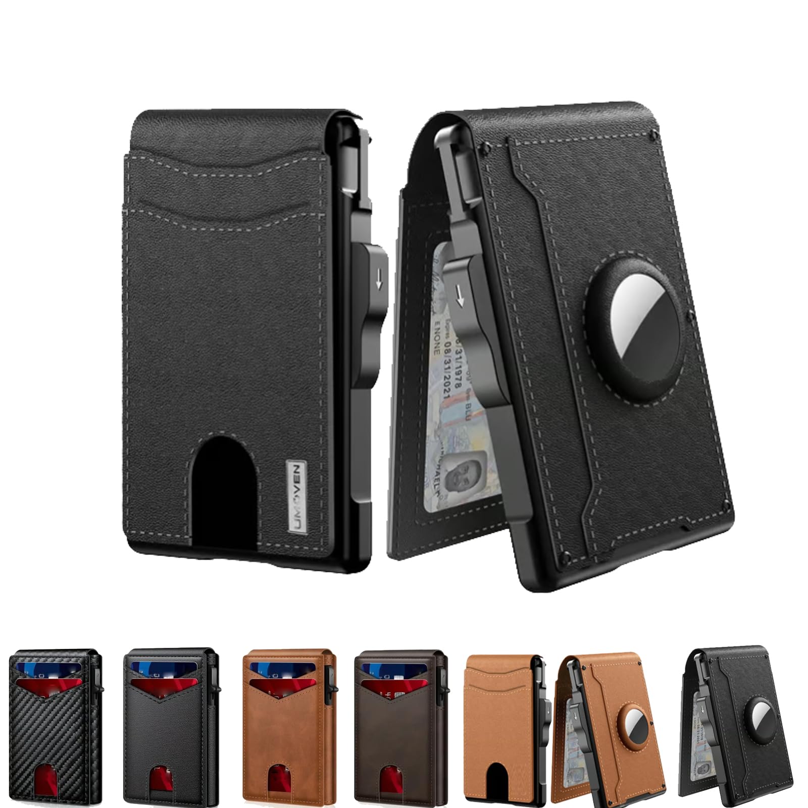 Inteligentny portfel pop-up, chroniony RFID, minimalistyczny, skórzany, składany, aluminiowy klips na pieniądze, smukłe etui na karty kredytowe, bezpieczny i stylowy design, a