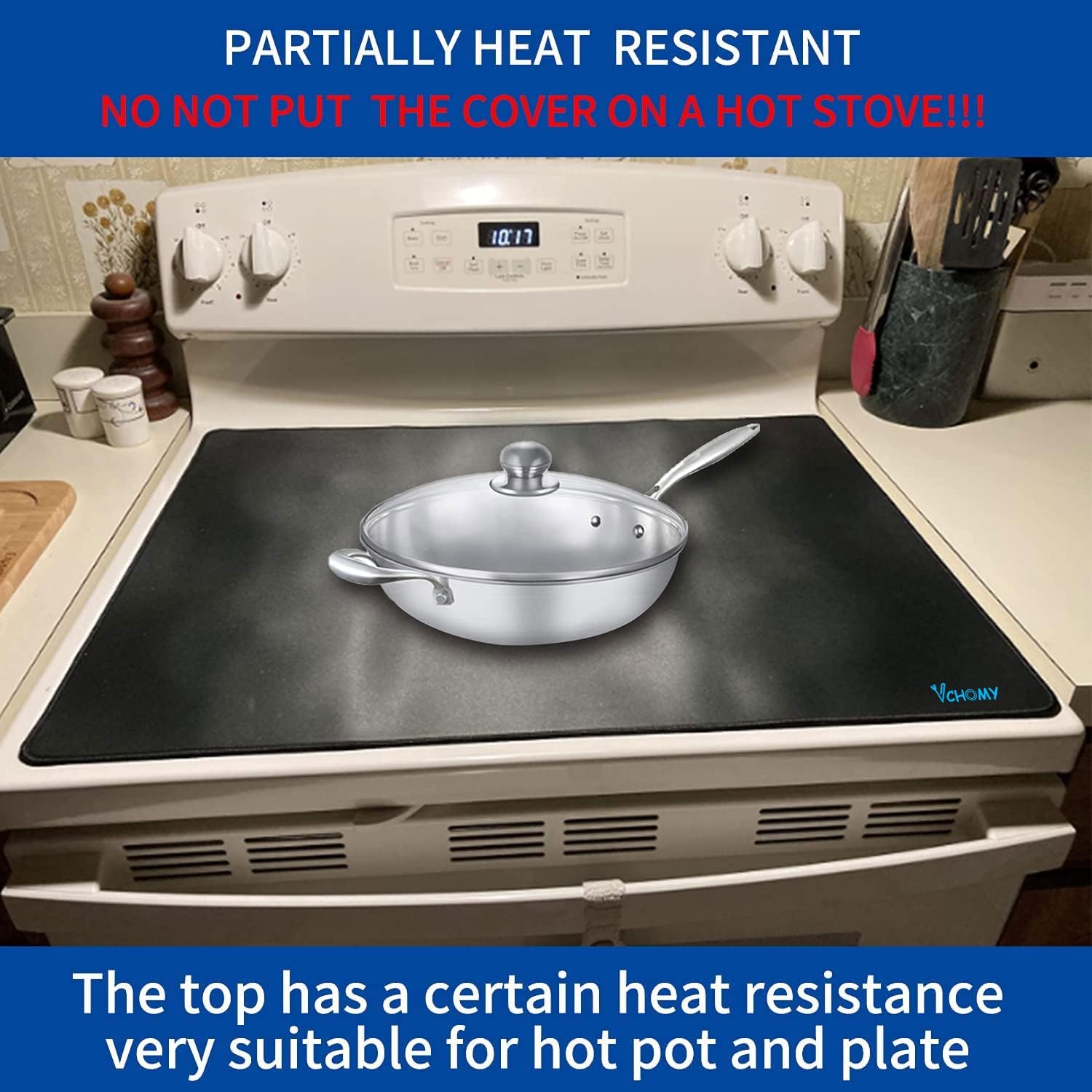 Stove Top Covers for Electric Stove, Extra Thick Natural Rubber Glass Top Protector,Prevents Scratching, Expands Usable Space (28.5x20.5 Inch, Black) (28.5'' x 20.5'')