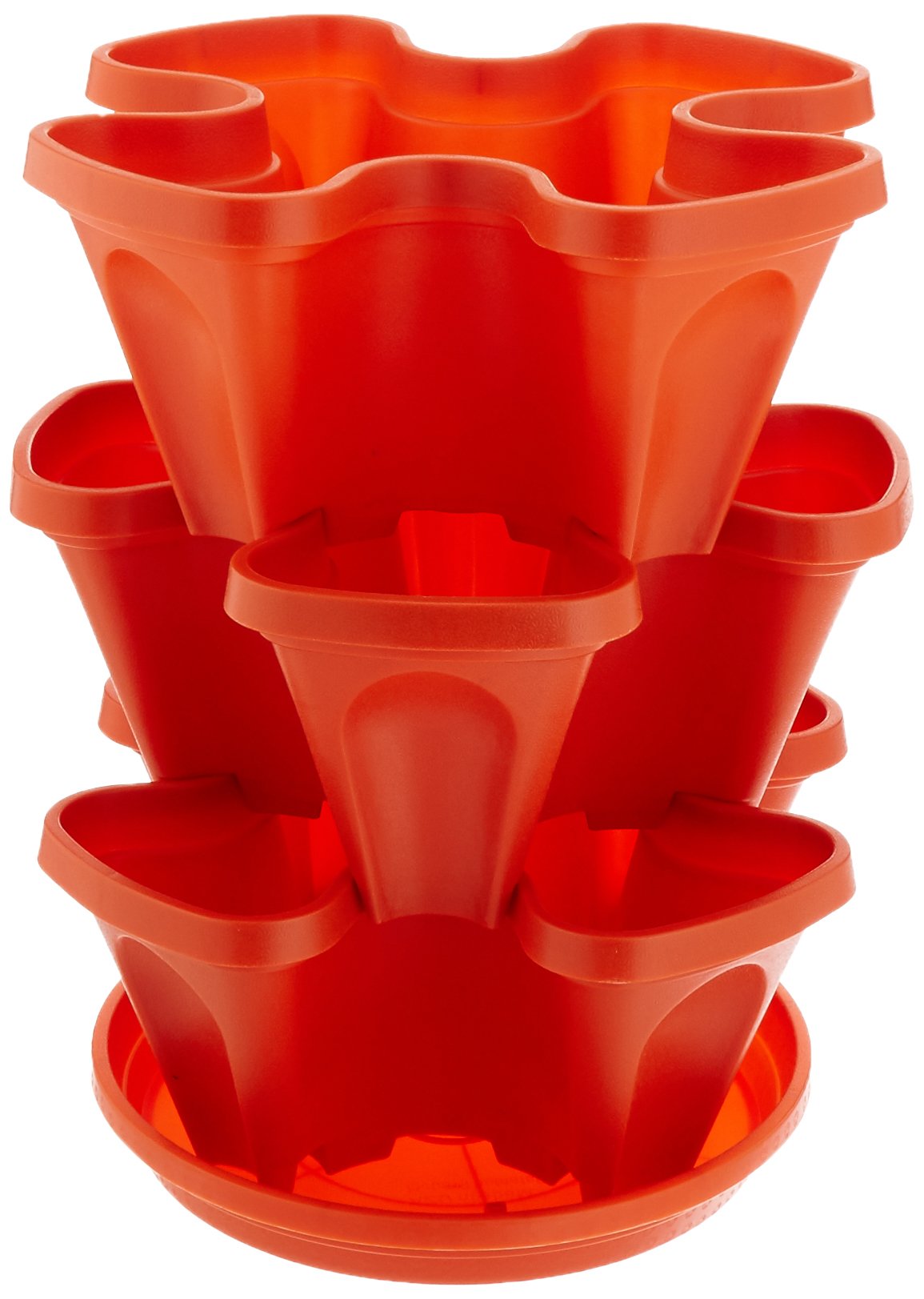 Mr. Stacky Self Watering 3 Tier Stackable Garden Vertical Planter Set, Terracotta Small