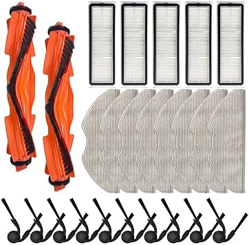 Replacement Parts Kit for Xiaomi S40 OV81 Robot Vacuum with Main Side Brushes HEPA Filters Microfiber Mop Cloths for Pet Hair Corner