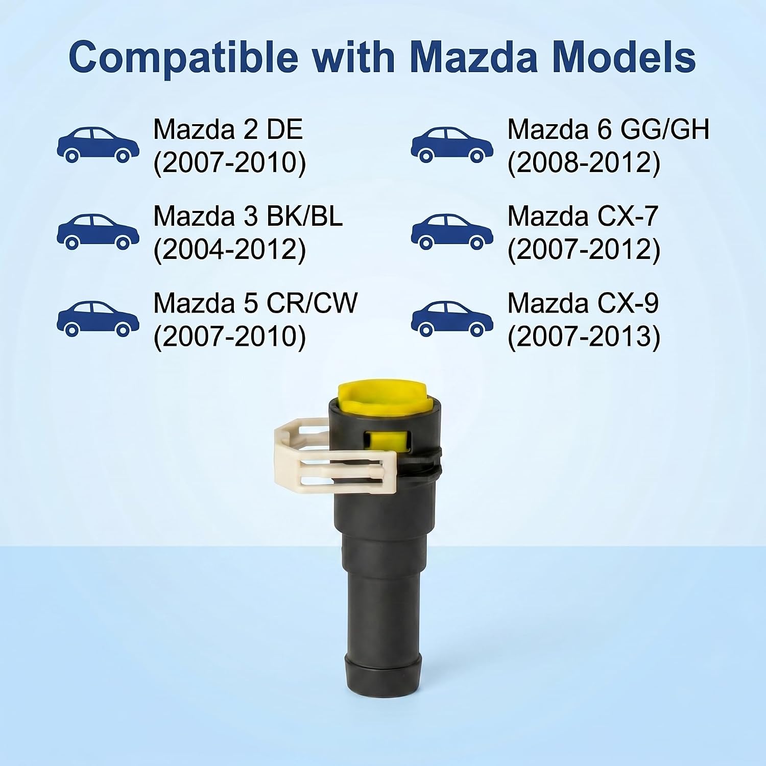4 Pack Cooling Heater Water Hose Connector D651-61-240 D65161240 with Clamps, Replace Heater Pipe for Mazda 2 3 5 6 CX-7 CX-9 2004-2013, PA66+ABS Direct Fit