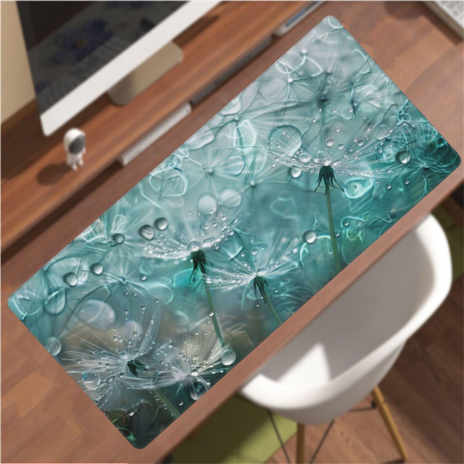 Tapis de Souris XXL 90 x 40 cm, Vert & Pissenlit Tapis de Bureau G680