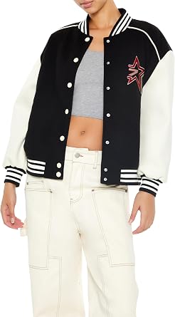 Forever 21 Womens Star Girl Varsity Letterman Jacket