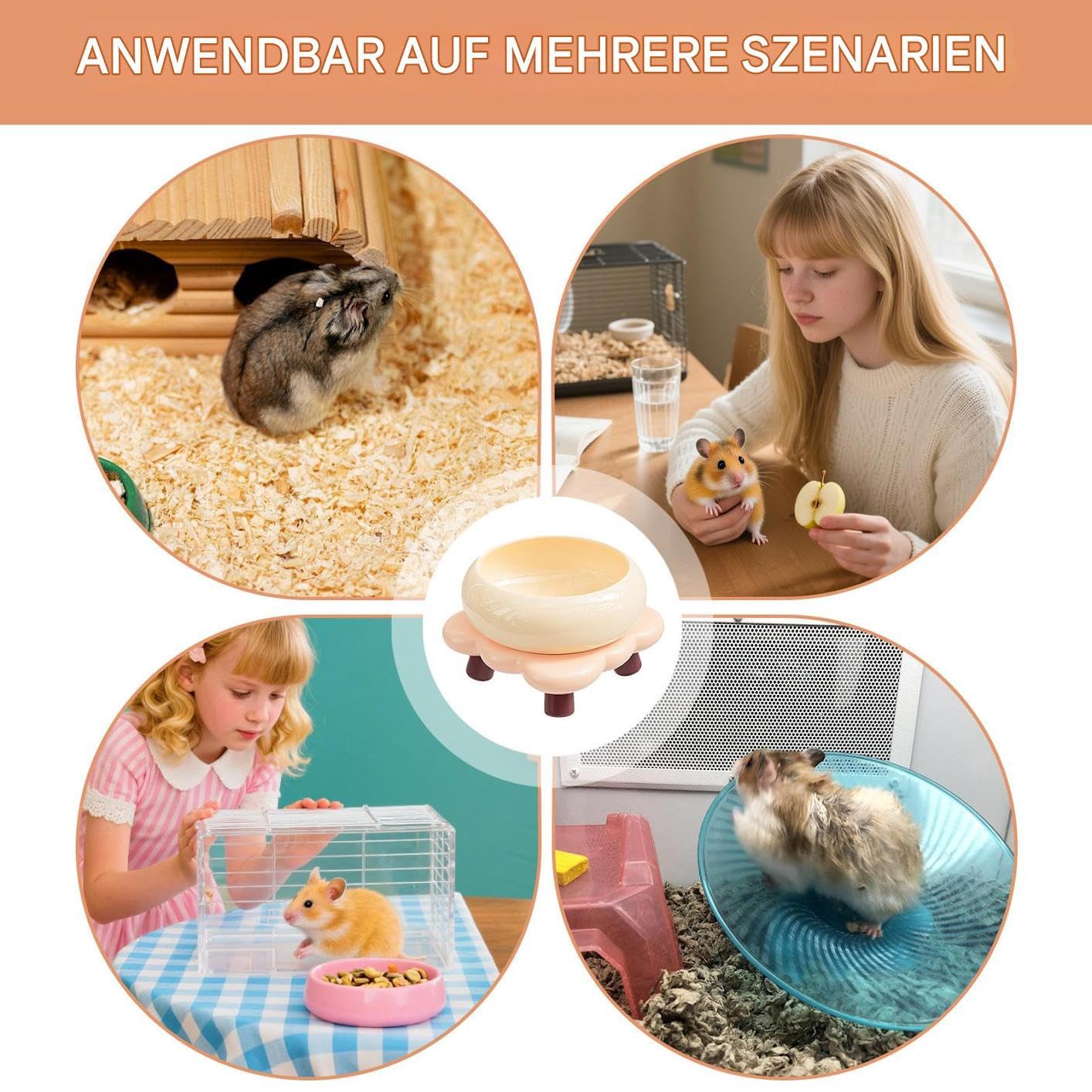 Hamster Futternapf Rutschfester und Bissfester Futterbehälter für Haustiere