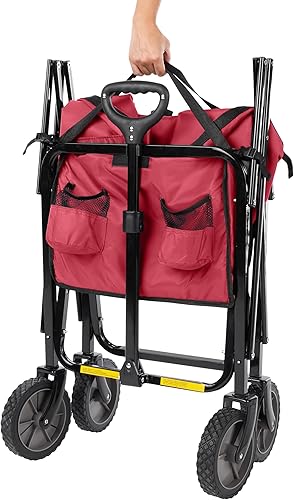 Miniatura 3 de Tienda Basics Vagón plegable plegable para exteriores con bolsa de cubierta, rojo