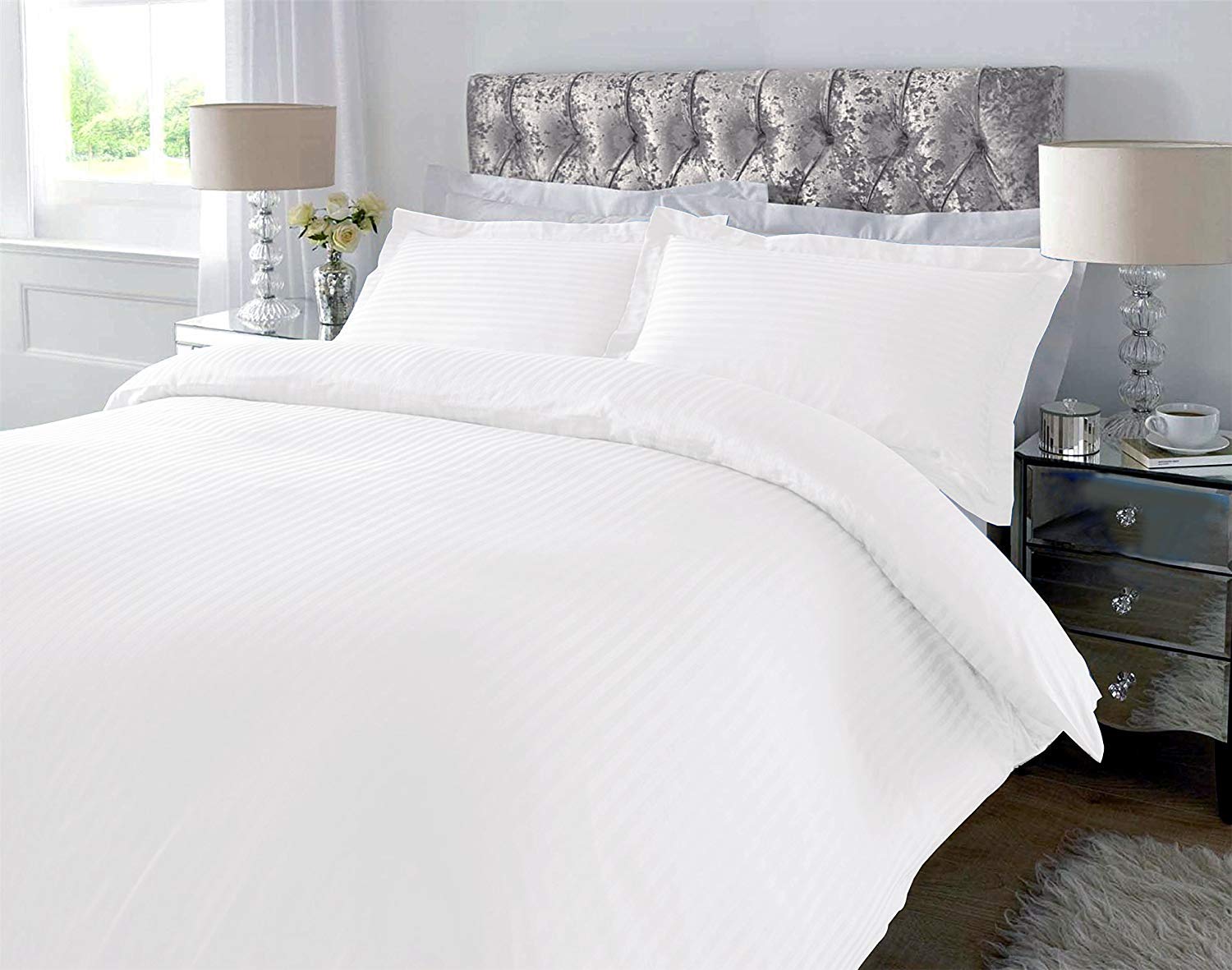 Cotton 400 TC Duvet Cover (White_Queen) Solid