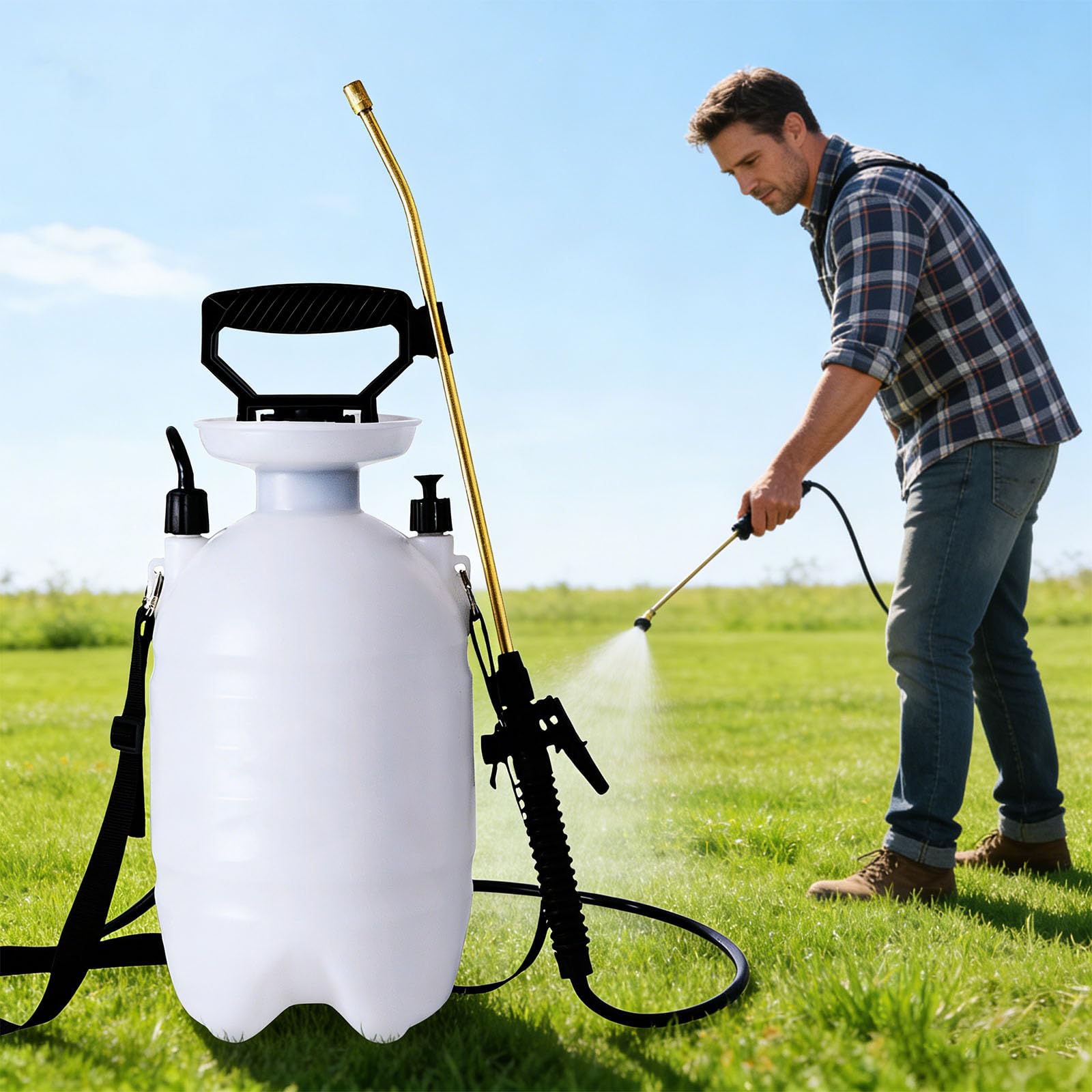 Grande capacità 4 litri Applicatore esterno per giardinaggio con costruzione robusta nebulizzazione fiore irrigazione bottiglia