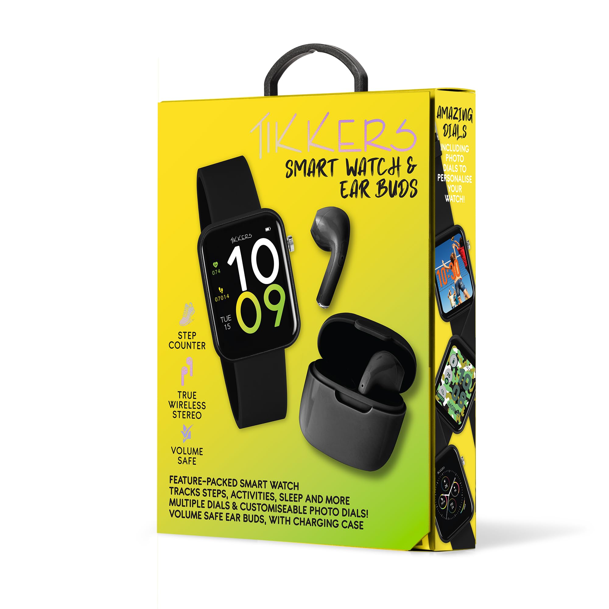 Tikkers Smart Series 13 - Czarny silikonowy pasek Smart Watch & Earbuds Set TKS13-0032-SET