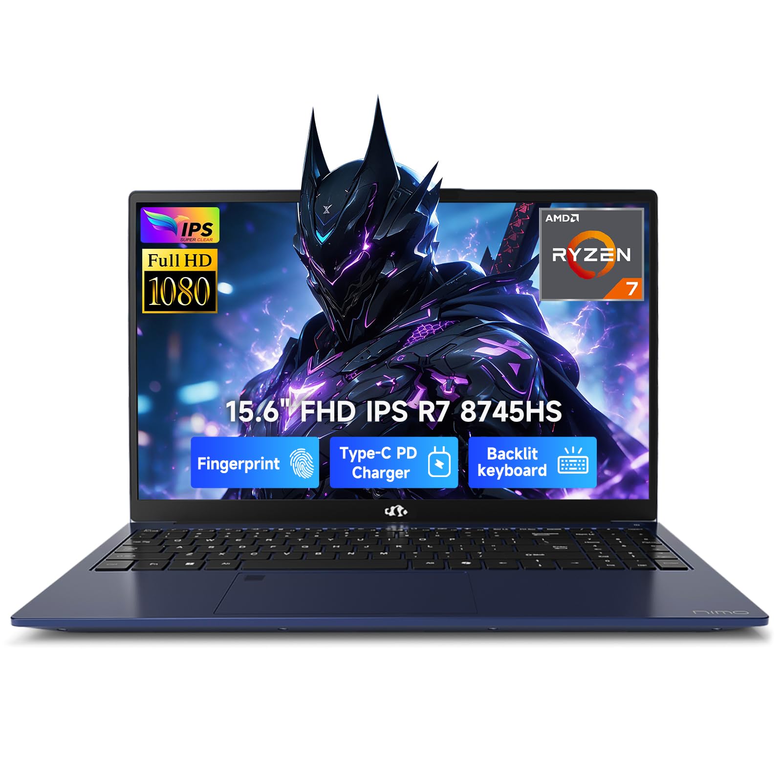 NIMO 15.6" FHD AI-Creator-Laptop, R7 8745HS 8 Cores, 16GB DDR5 512GB SSD
