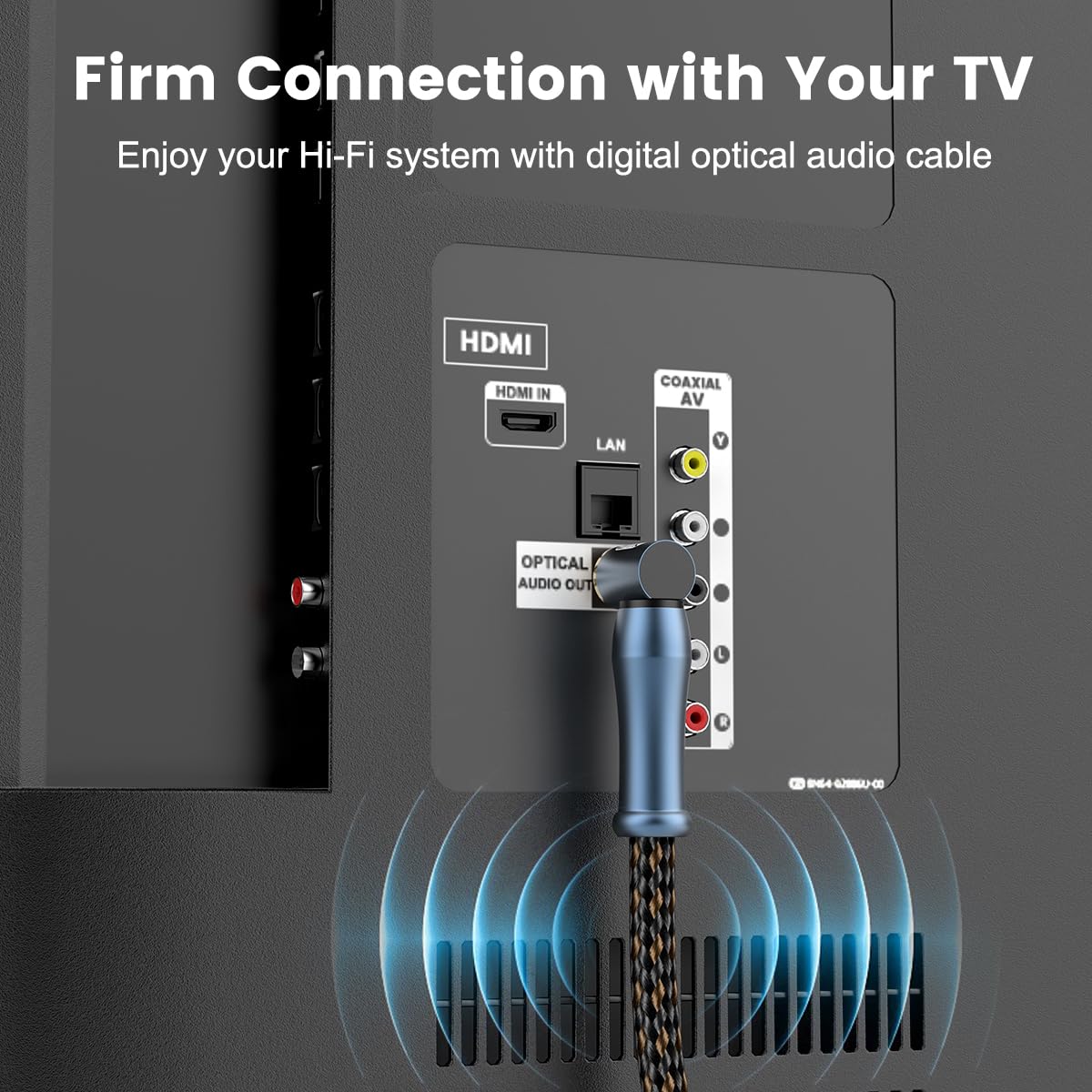 EMK TOSLINK, Cavo audio ottico, cavo in fibra ottica corto per soundbar (da TOSLINK a TOSLINK, digitale, 3 m
