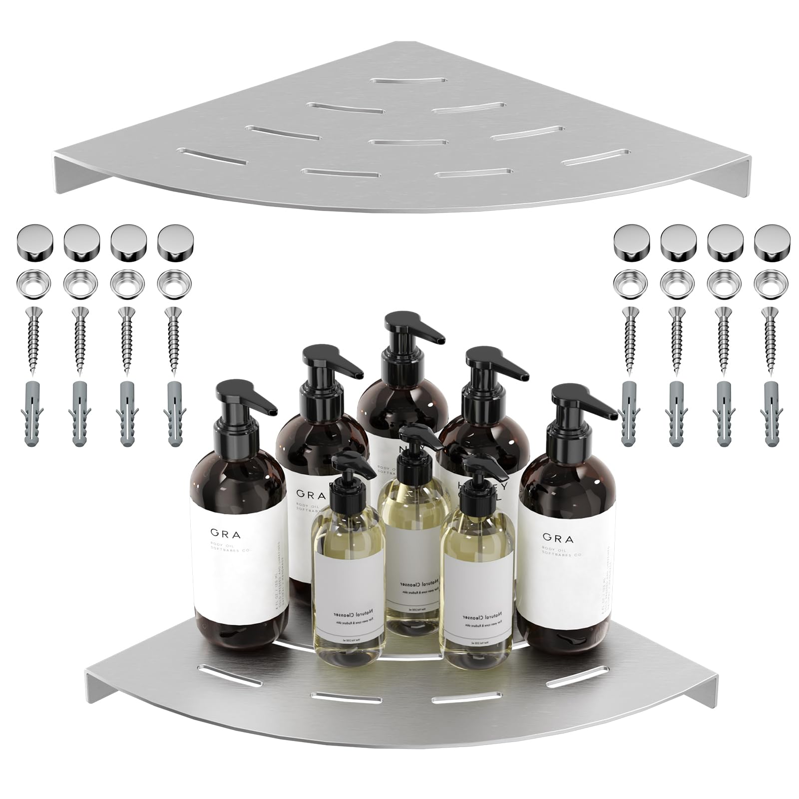 Étagère d'angle de douche en acier inoxydable 304 nickel