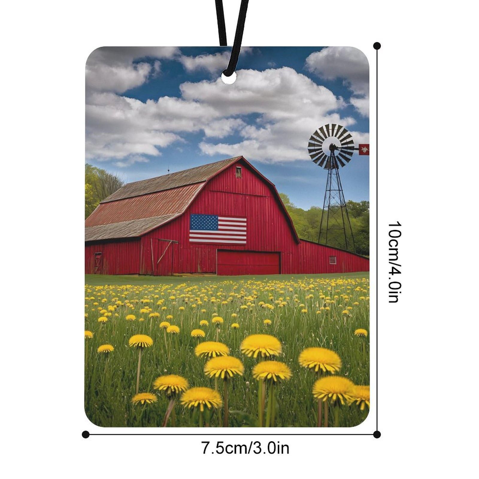 Barn Farm Car Air Freshener Hanging Aromatherapy Tablets for Car Accessories Square