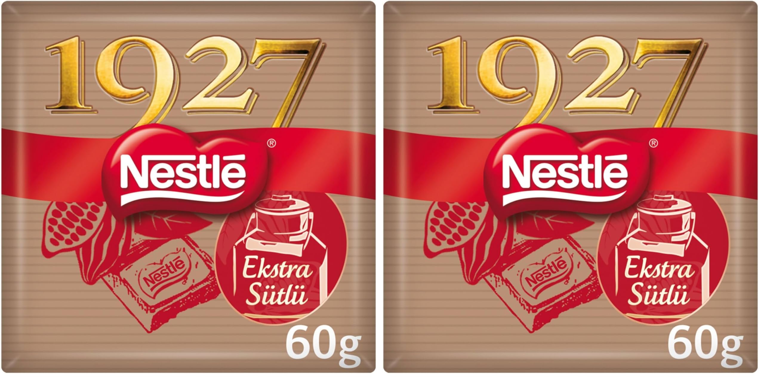 Nestlé 1927 Ekstra Sütlü Çikolata Kare, 60 g x 6 (2 paketi)