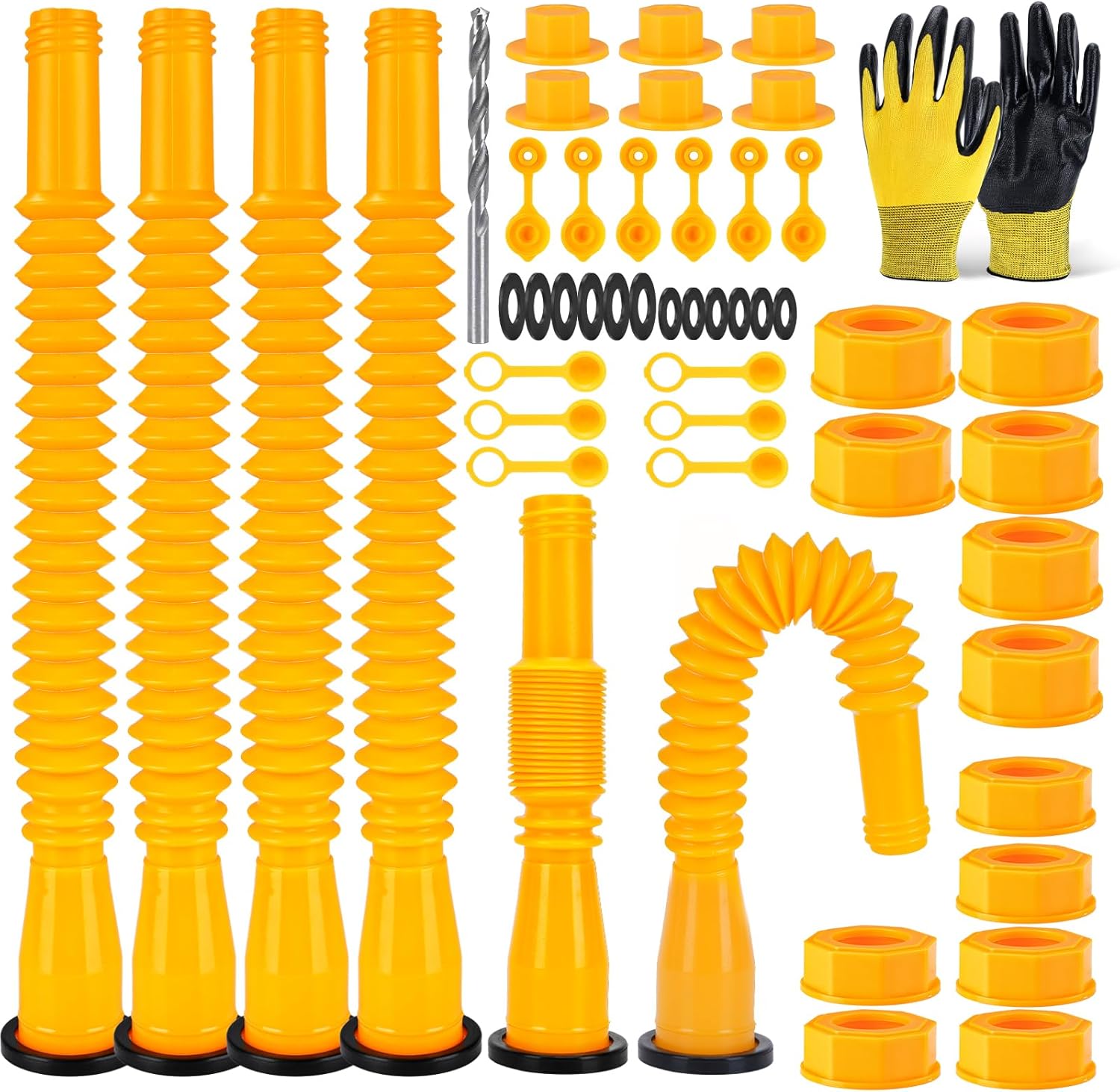 Gas Can Spout Replacement,6 Kit-Gas Can Flexible and Retractable Nozzle,Upgraded Fuel Can Spout Replacement Suitable for Most 1/2/5/10 Gal Oil Cans.
