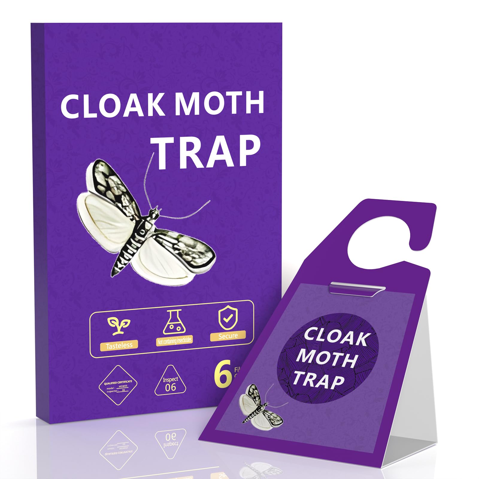 6-Pack Moth Traps for Wardrobes, Versatile Sticky Insect Catcher for Indoor Use, Odourless Traps for Clothes Moths, Gnats, and Flying Pests