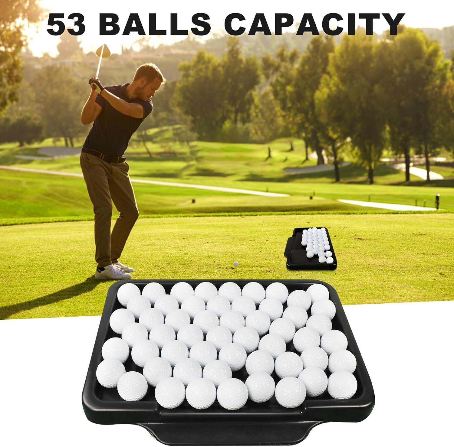 Golf Ball Tray with 18 Foam Golf Balls - Excellent Durability and Stability for Indoor and Outdoor Training - Compatible with All Hitting Mats