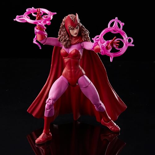 Miniatura 6 de Marvel Legends Series Scarlet Witch - Figura de acción de embalaje retro de 6 pulgadas, 4 accesorios