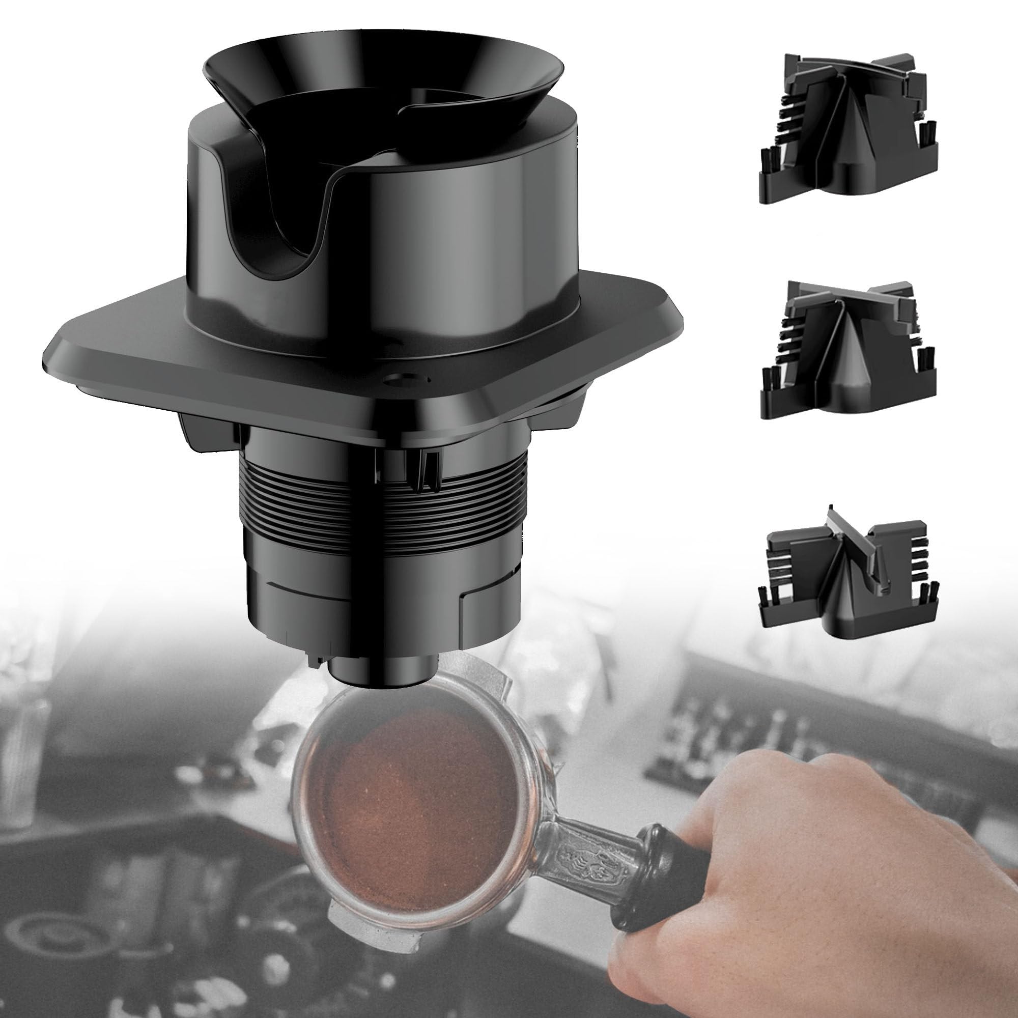 Limpiador eléctrico de portafiltros de café, máquina automática de limpieza de suelo con sensor de seguridad y 3 cabezales de cepillo