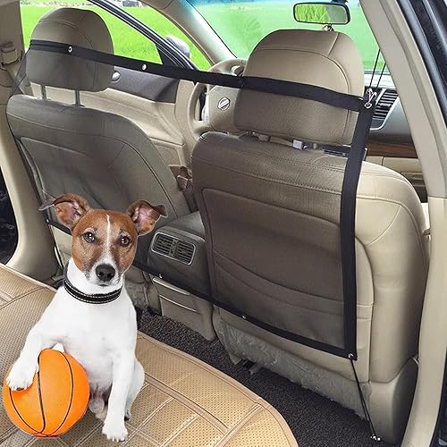 Paquete de 1 red de protección para mascotas para automóvil, red divisora de automóvil, barrera de red para mascotas, barandilla de seguridad para