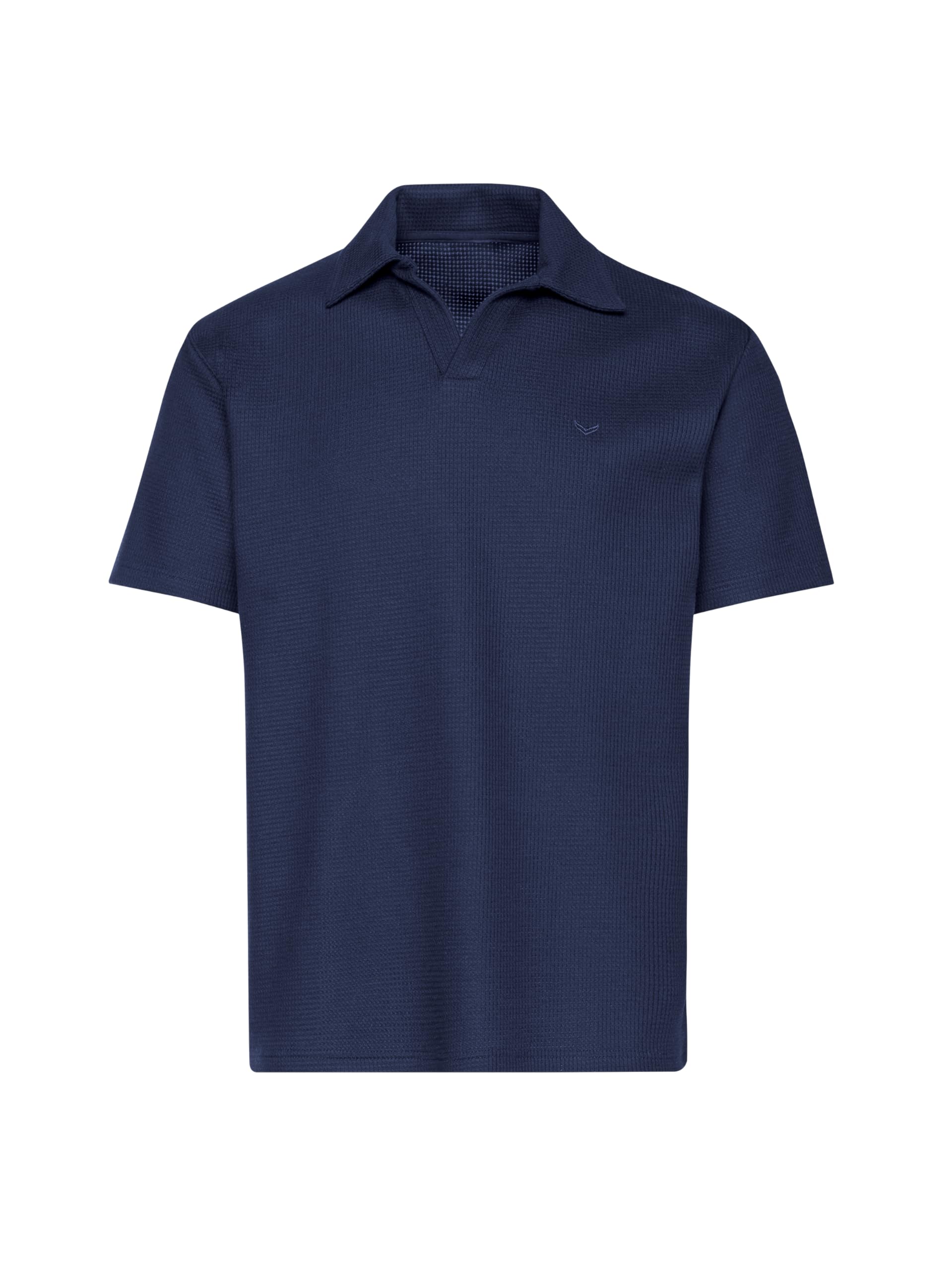 TRIGEMA Oversized Poloshirt ohne Knopfleiste in Waffeloptik