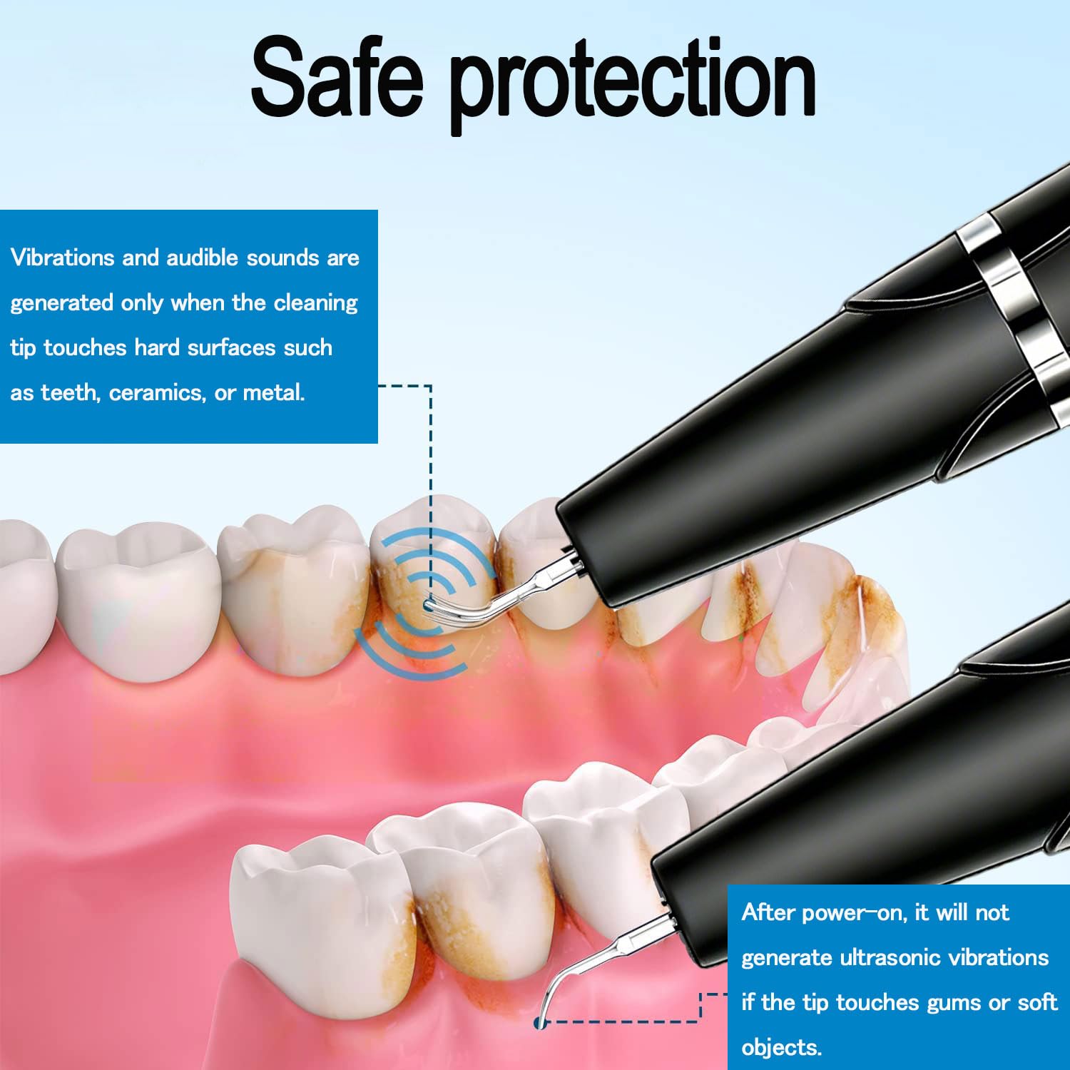 Ujhosld Sonic - Limpiador dental con luz LED, herramienta de limpieza de dientes de 5 modos, 3 cabezales reemplazables para el hogar y viajes, IPX6 impermeable