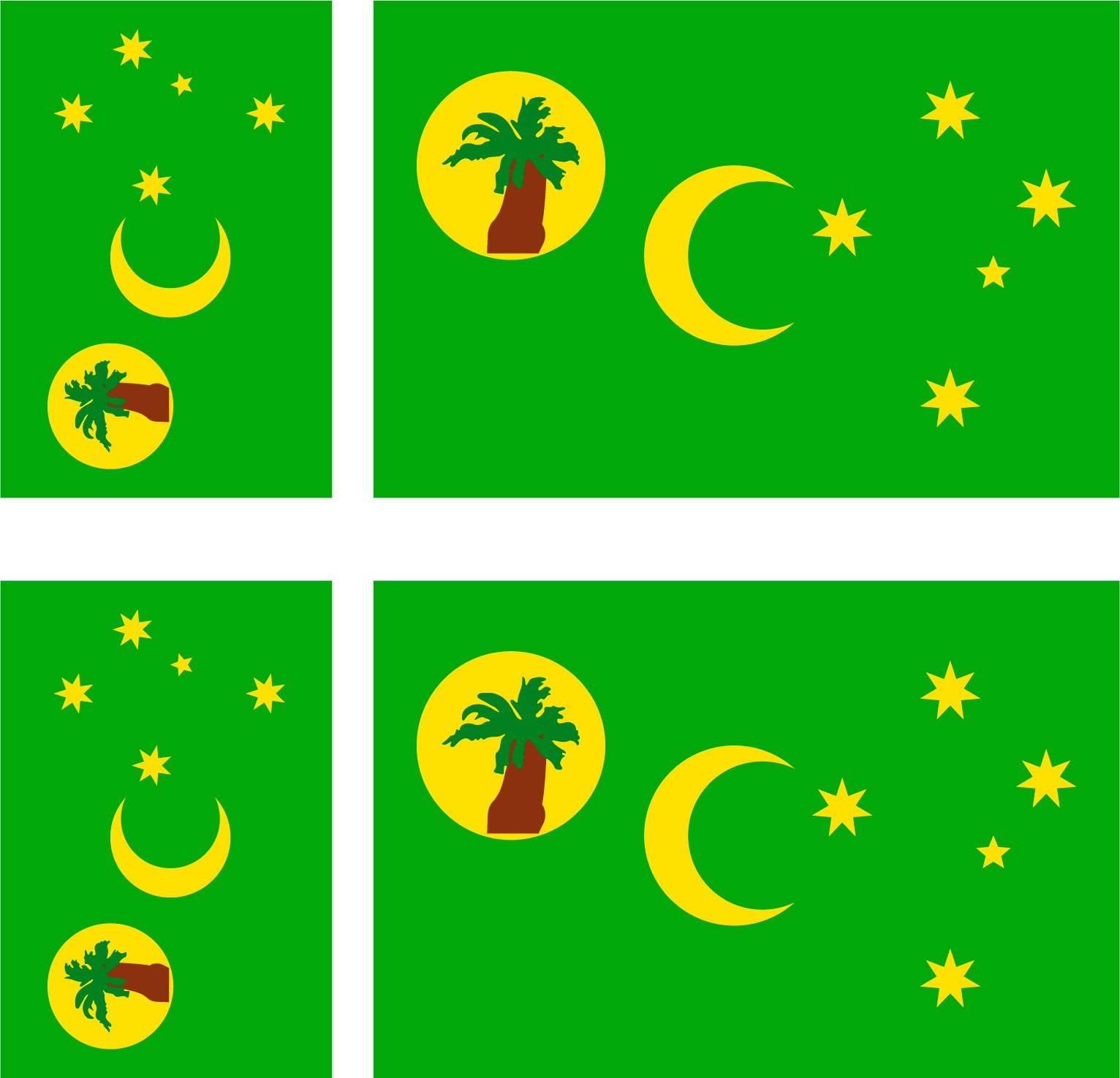 6 x vinyl decal sticker car bike Laptop Suitcase Cocos Islands Flag