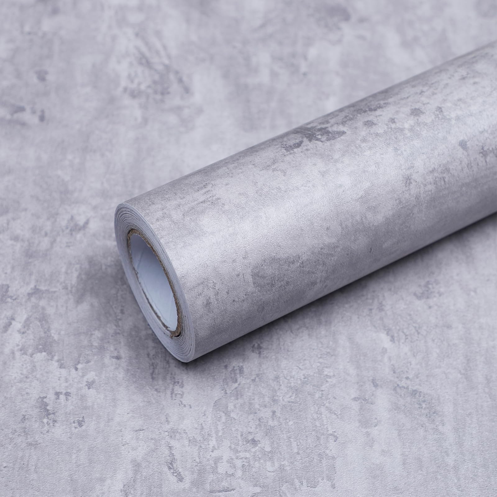 FEILAYS Concrete Wallpaper Peel and Stick Waterproof Pale Pink Gray Concrete Contact Paper Vinyl Wrap 40CM×10M Industrial Cement Wallpaper for Bedroom Bathroom Office Room Walls