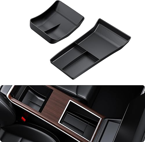 BASENOR Bandeja organizadora de consola central Tesla Model S y caja de almacenamiento para reposabrazos inferior inferior de elastómero