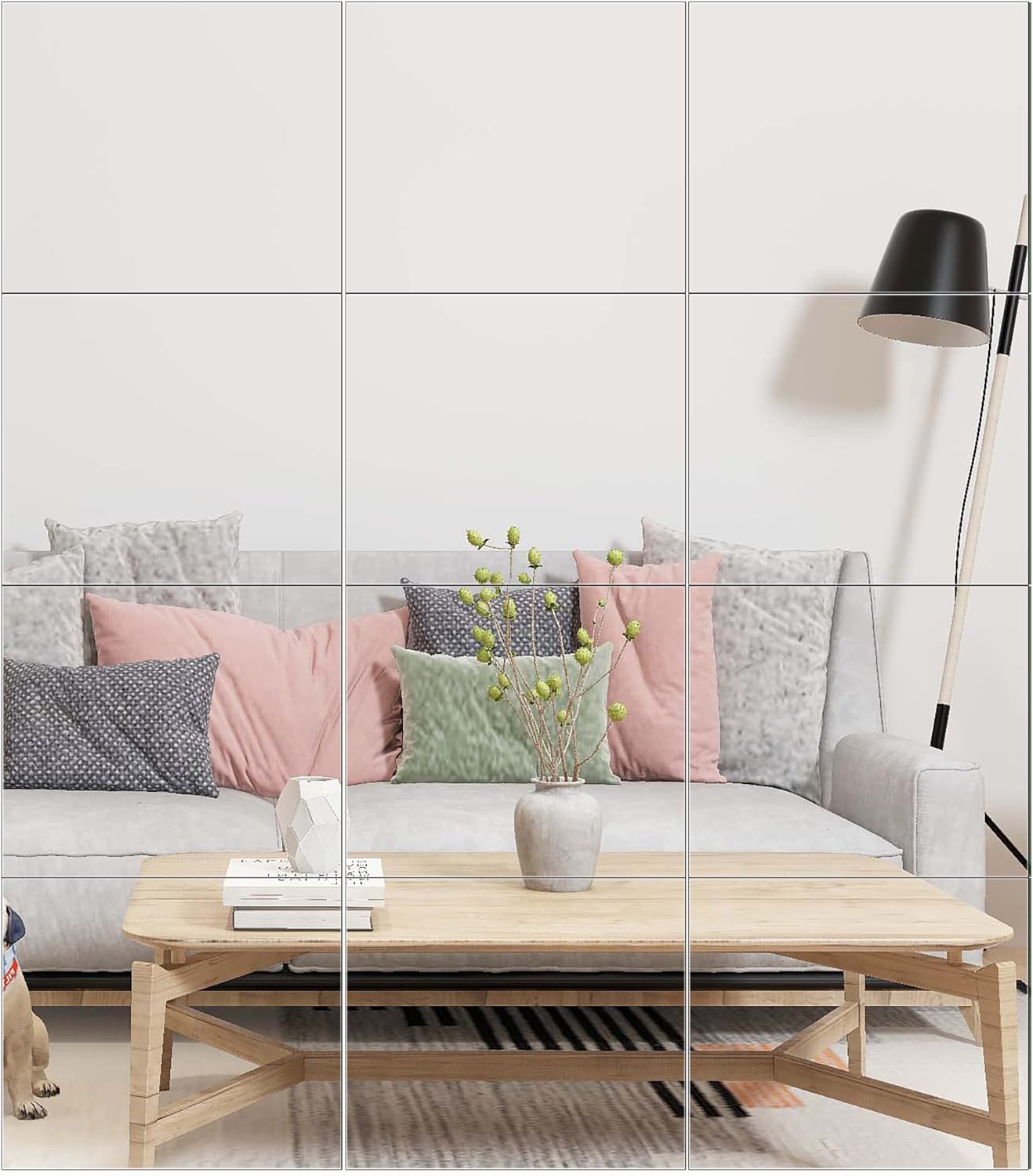 Ruomeng Gym Mirror Tiles 14" x 12" x 12Pcs Wall Mounted