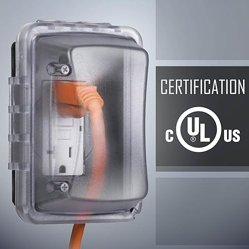 Miniatura 5 de TayMac - Cubierta de tomacorrientes eléctrica para mejoras del hogar, de 2.75 pulgadas, con montaje horizontal o vertical, de 1 banda, resistente a