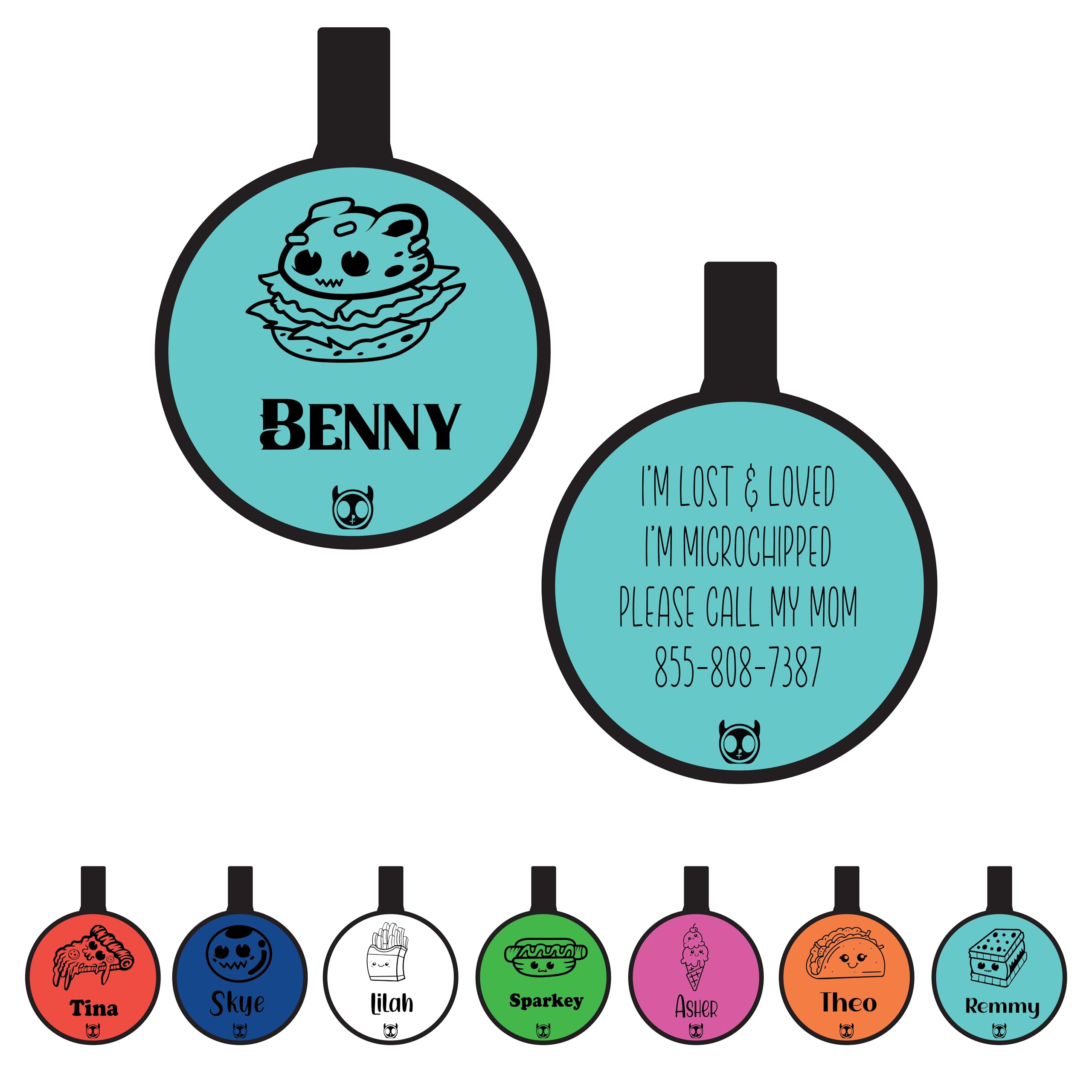 Silent Identification with Waterproof and Durable Silicone Dog Tags: Lightweight, Allergen-Free, and Customizable Round Foods Tiffany