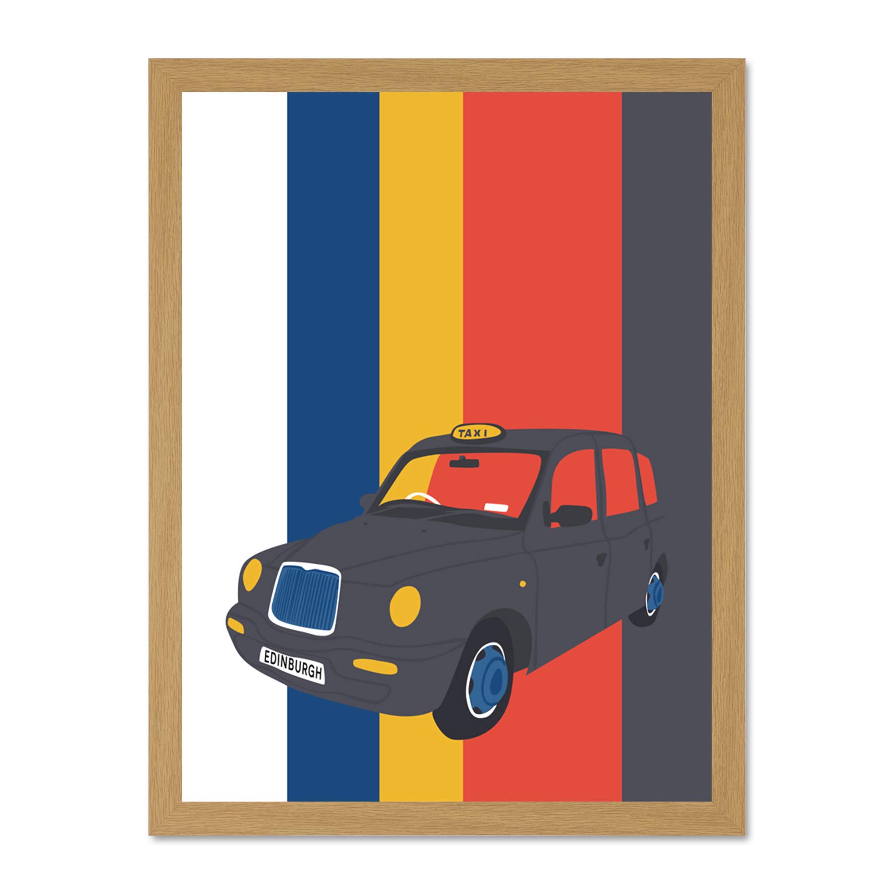 Wee Blue Coo Edinburgh Transport Taxi 18x24 Large Framed Art Print Poster Wall Decor 18x24 inch