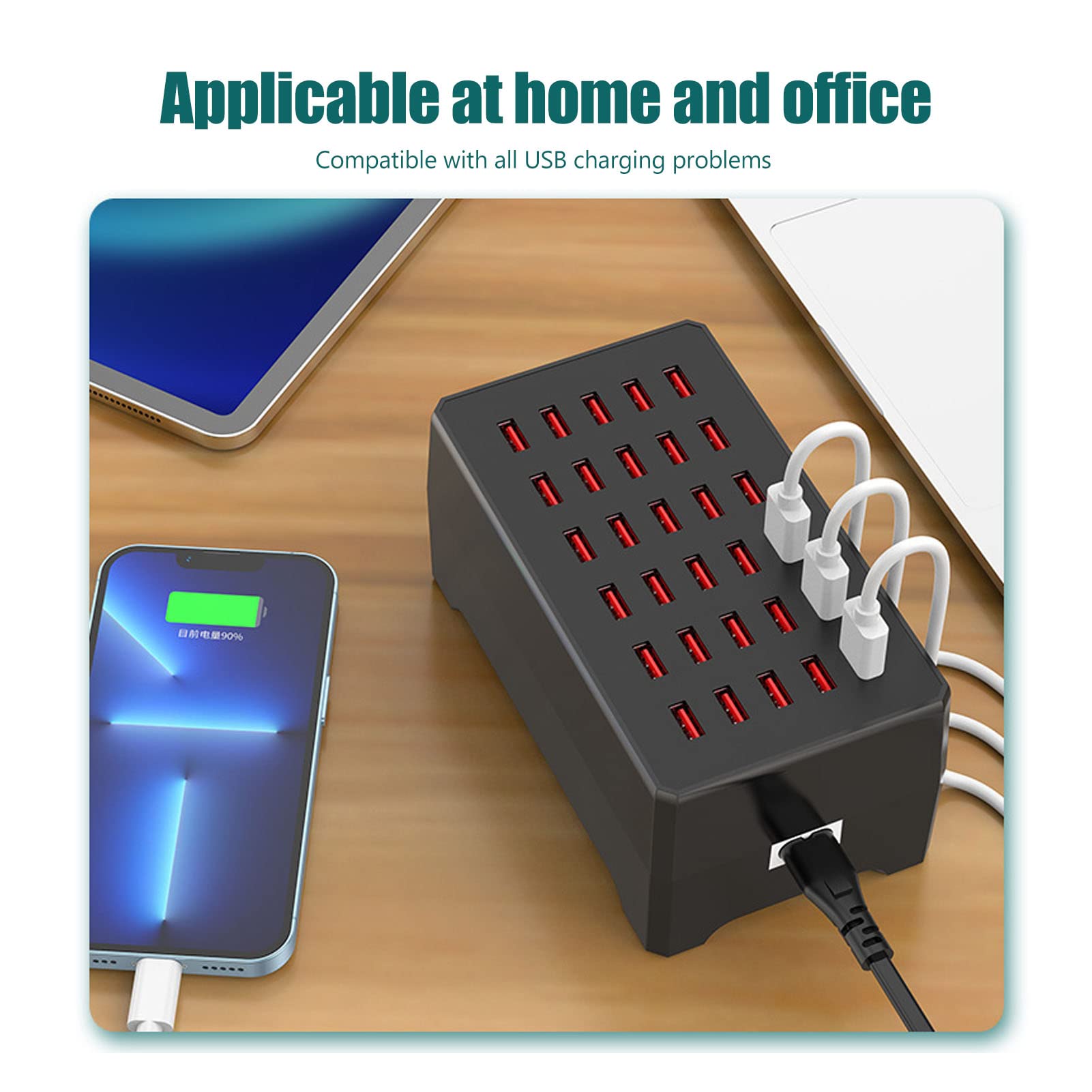 Stazione di Ricarica USB da 150 W a 30 Porte, Hub di Ricarica da Tavolo WT268 per Dispositivi Multipli, 6 Protezioni, Dock di Ricarica USB per Famiglie per Smartphone, Tablet