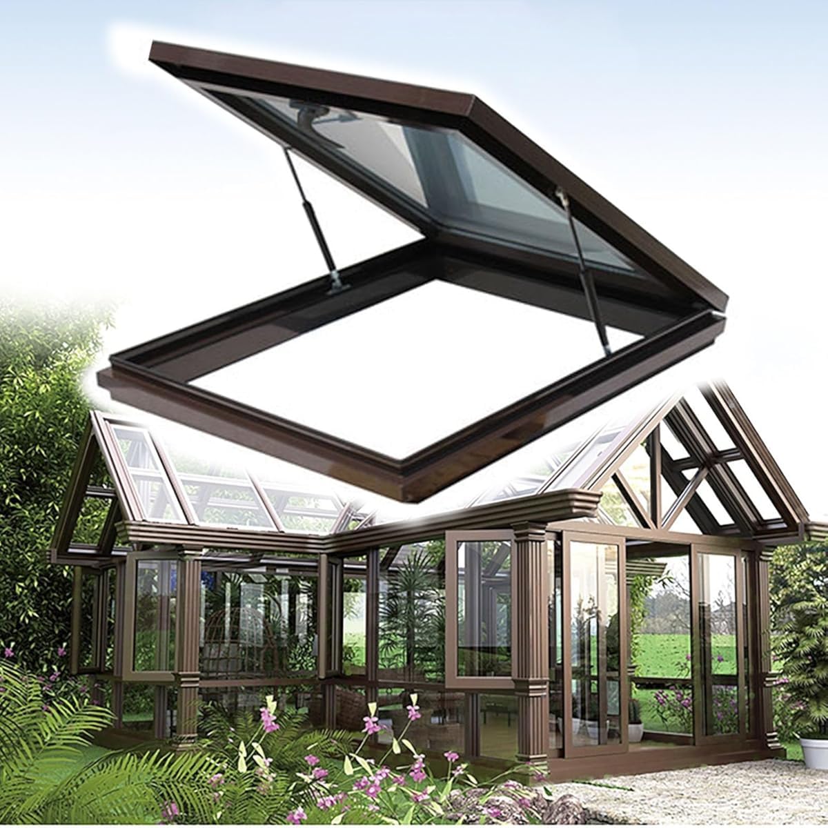 Fenêtres de toit multi-angles pour grenier, puits de lumière isolant en aluminium