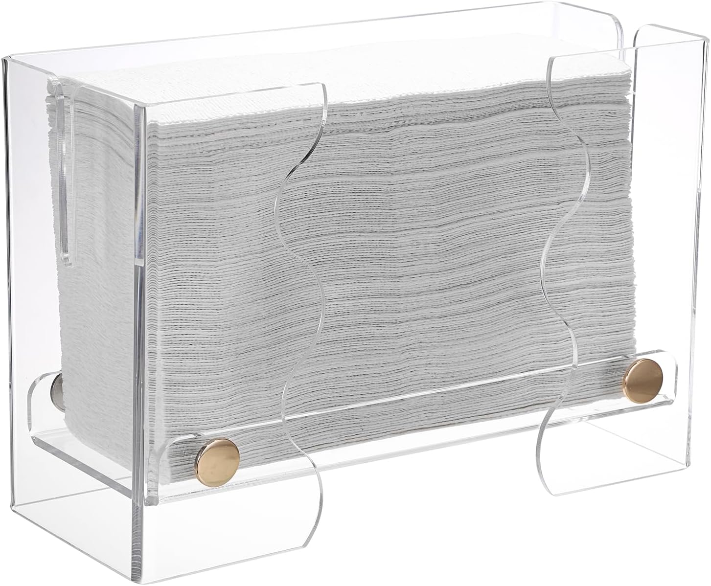 Kokone Paper Towel Dispenser Countertop Clear Acrylic Paper Towel Dispenser for BathroomToilet Kitchen Counter, Paper Towel Holder with Large Slit Opening Fit for Multifold Paper Towels