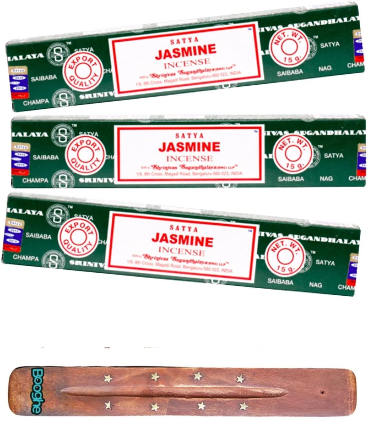 Booghe Satya Nag Champa Incense Sticks | X3 Pack | With Incense Sticks Holder (Jasmine)