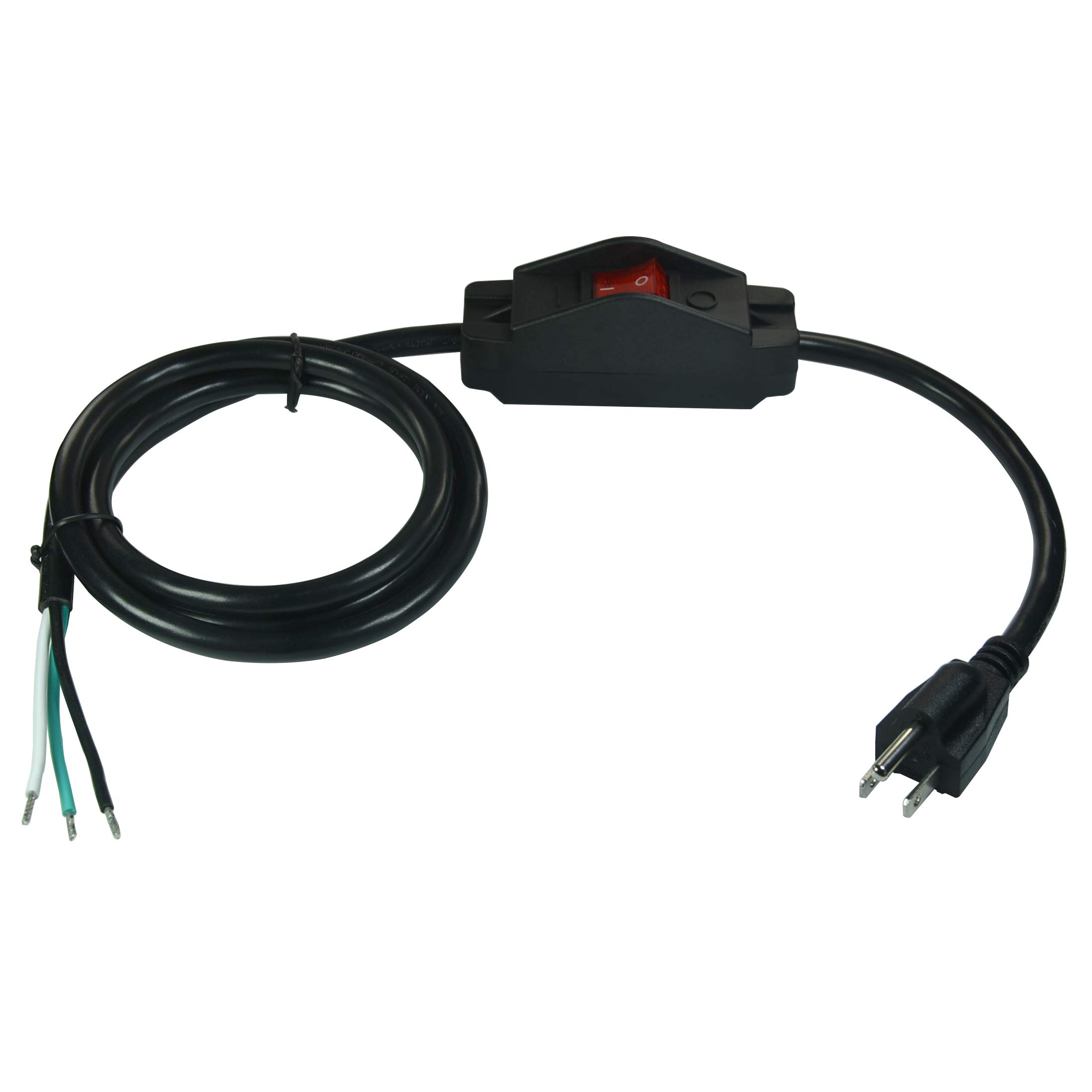 FILSHU Inline Cord Switch – Black Button On/Off, 6A 250V, DPST, Brass Contacts, Gold Finish (302-2)