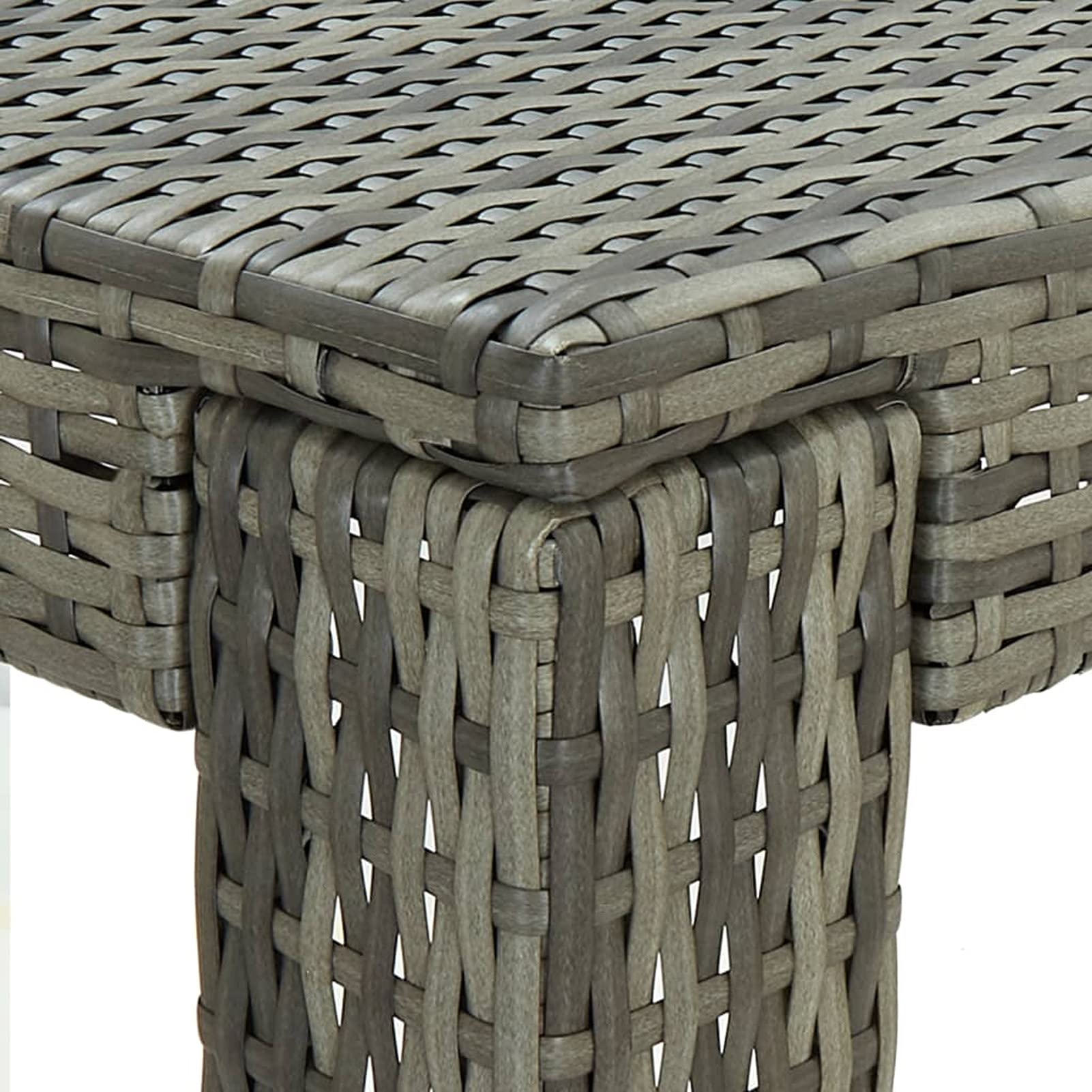 Tidyard Table de Bar de Jardin Table de Patio Table d'intérieur ou Extérieur Gris 100x60,5x110,5 cm Résine tressée