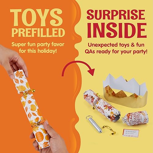 Miniatura 4 de JOYIN Paquete de 10 recuerdos de fiesta de Acción de Gracias, sin broches y sin estallar con sombreros de fiesta, broma y regalo, diseñado con