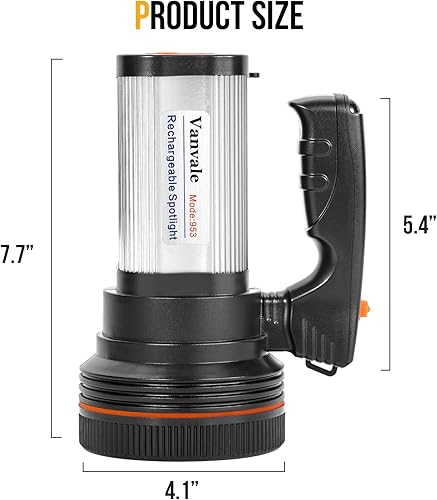 Miniatura 7 de Linterna táctica LED recargable de mano con foco de mango 6000 lúmenes de alta potencia súper brillante antorcha con salida USB (plata)