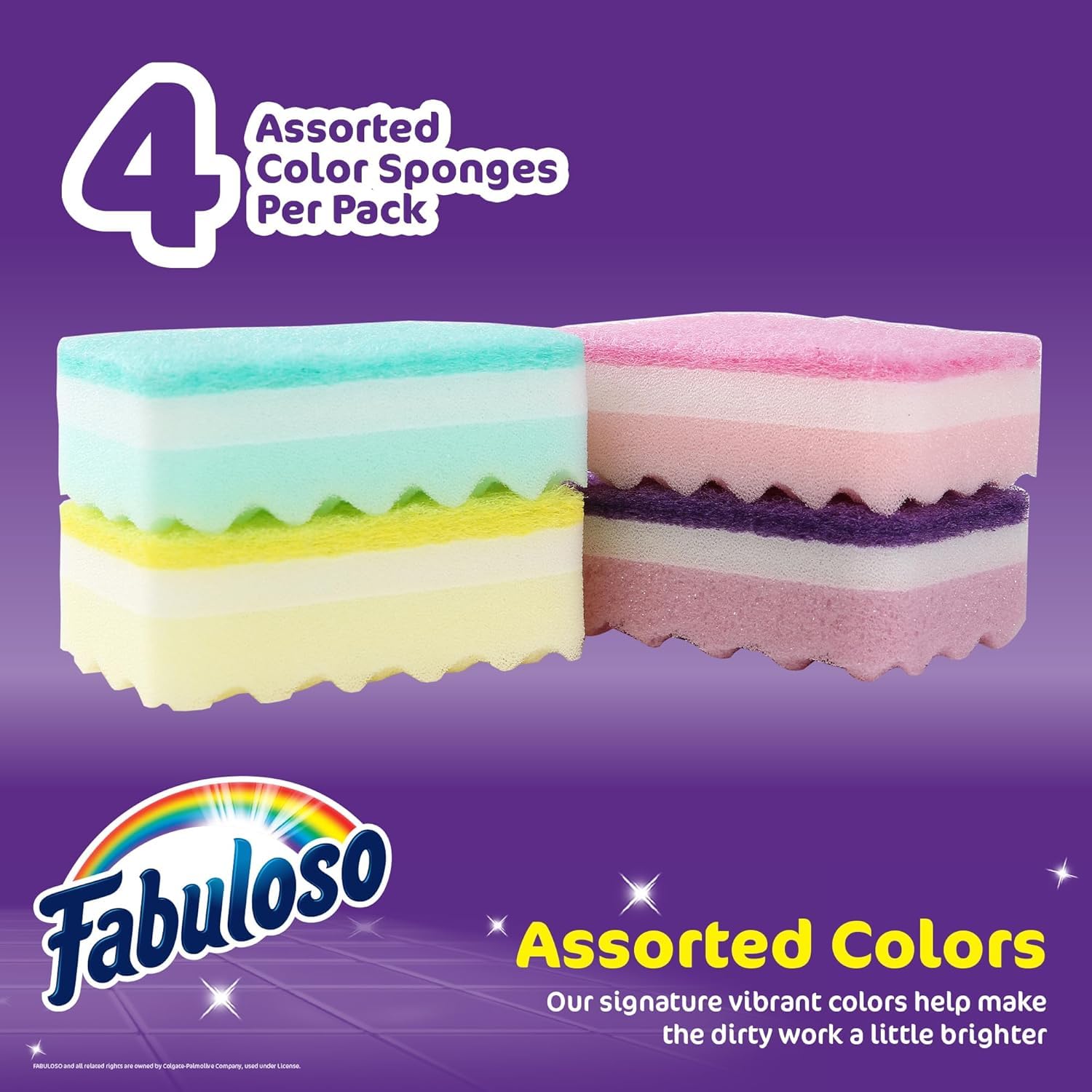 Fabuloso Spugne, arcobaleno, 4 pezzi (confezione da 2)
