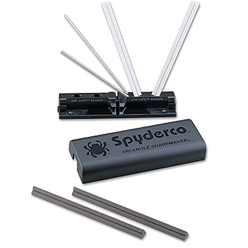 Spyderco Tri-Angle Sharpmaker with Safety Rods, Instructional DVD, Two Premium Alumina Ceramic Stone Sets for Blade Repair and Professional-Grade Finishing - 204MF
